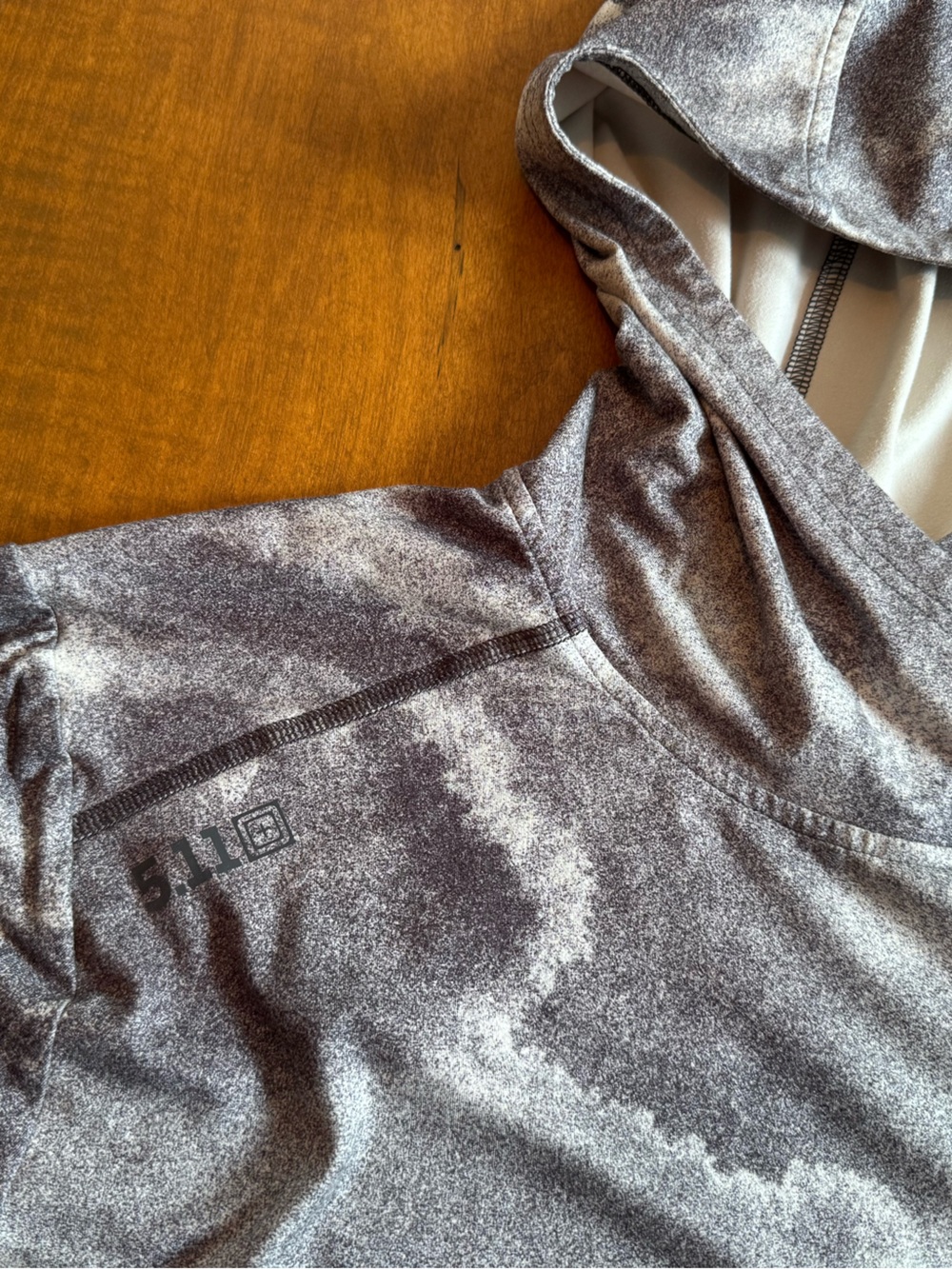 5.11 Tactical Men's Gray Camouflage Performance Hoodie - Picture 2 of 3